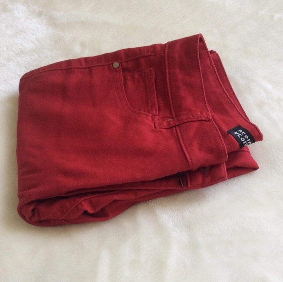 Design Lab Lord & Taylor Red Stretch Jeans straight Cut 26 - Picture 10 of 13